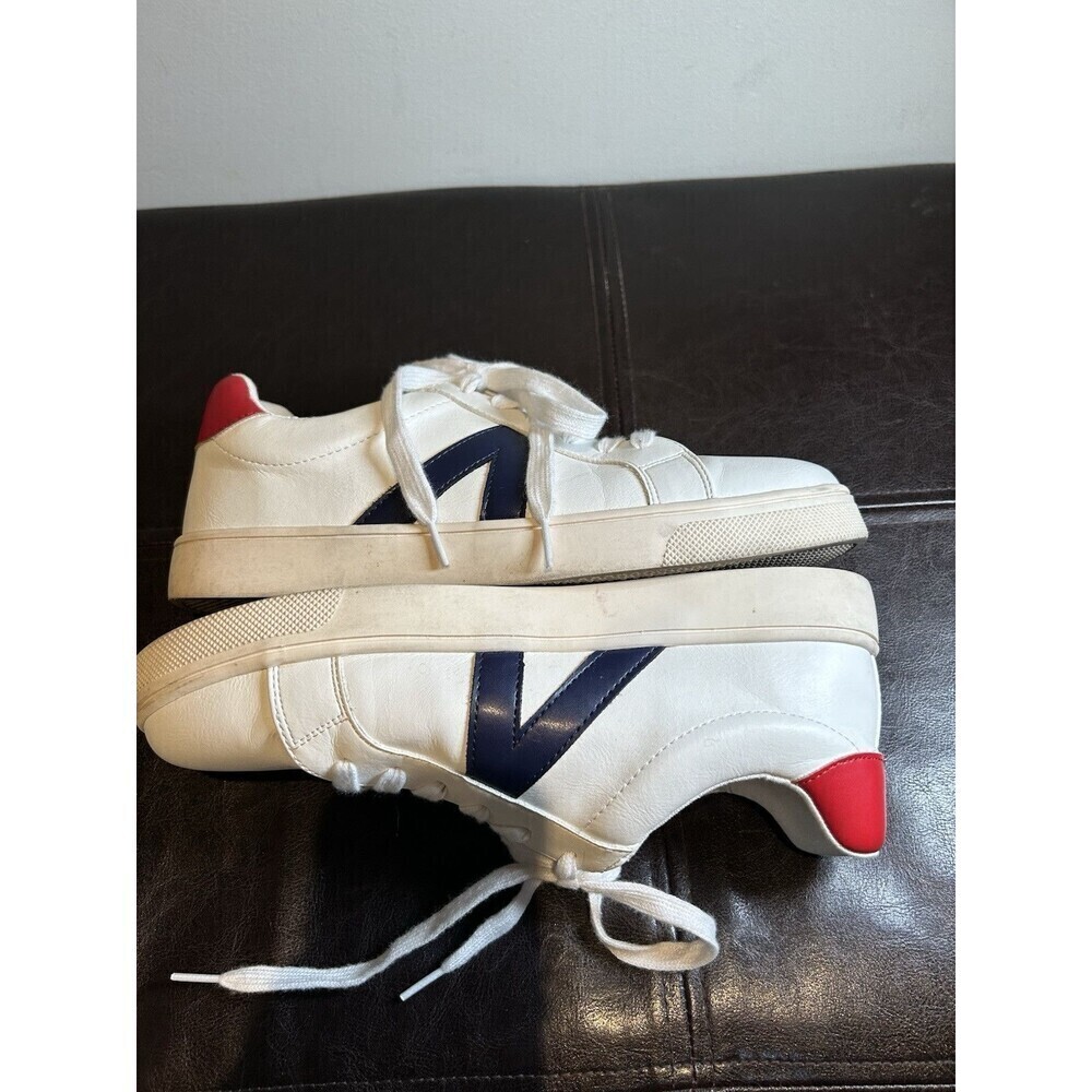 MIA Women's White Low-Top Sneakers Red Navy Accents Lace-Up Women’s 8.5 - Picture 6 of 10